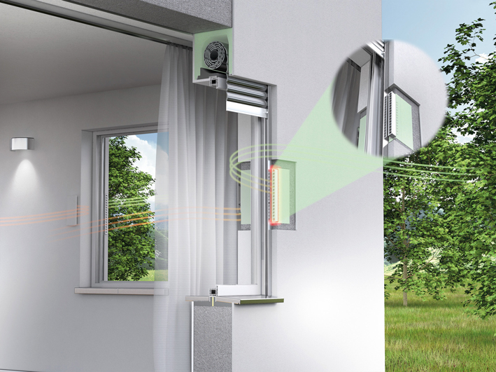 AIRFOX® ONE ist ein nahezu unsichtbares, dezentrales und in der Fensterlaibung integrierbares Lüftungssystem von Beck+Heun.|3D-Visual: Beck+Heun