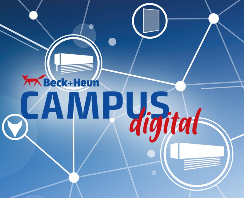 Beck+Heun geht mit seiner Webinarreihe in die zweite Runde: Zwischen dem 20. September und dem 6. Oktober 2021 finden Weiterbildungen im Webformat über den CAMPUS digital statt.|Grafik: Beck+Heun